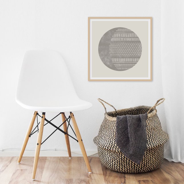 Poster Geometric Tribal Pattern Eclipse Moon Art Print (Créateur téléchargé)