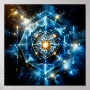 Poster Géométrie cosmique mandala étoile univers abstrait