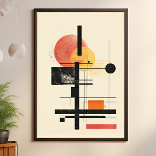 Poster Géométrie de coucher de soleil moderne du milieu d