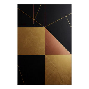 Poster Géométrie de reflets dorés