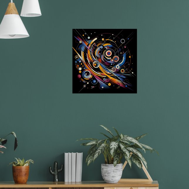 Poster Géométrie en orbite cosmique - Art circulaire et l (Salon 1)