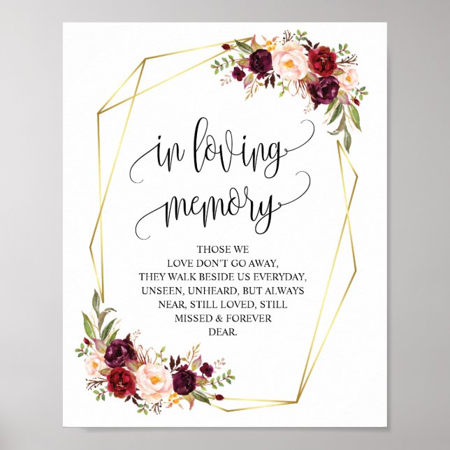Poster Géométrie moderne En mémoire d'amour signes mémori (Devant)
