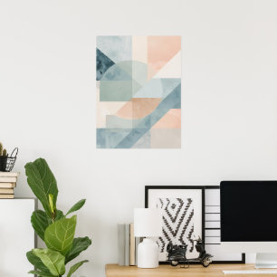 Poster Géométrie Pastel souple - Art Moderne Abstrait Imp