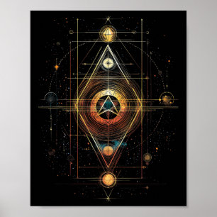 Poster Géométrie sacrée Cube Metatron Yoga spirituel _1