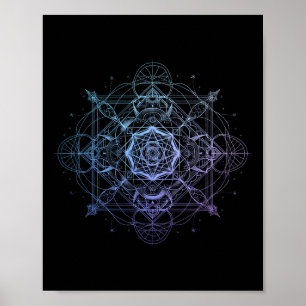 Poster Géométrie sacrée Cube Metatron Yoga Spirituel _8 