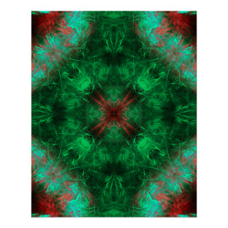 Poster Géométrie sacrée fractale Art émeraude