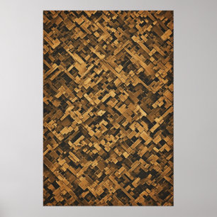 Poster Géométrie sculptée : Composition Abstraite textura