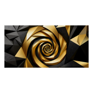 Poster Géométrie spirale dorée