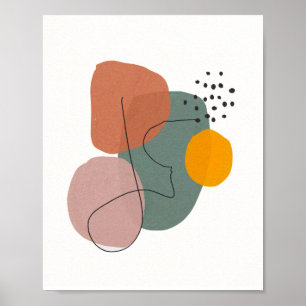 Poster Géométrique, Abstraite, Minimale, Moderne, Pastel