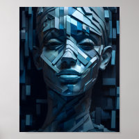 Géométrique belles femmes visage forme femelle fil