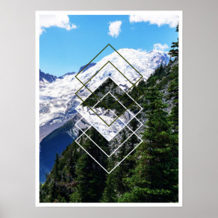 Poster Géométrique du mont Rainier