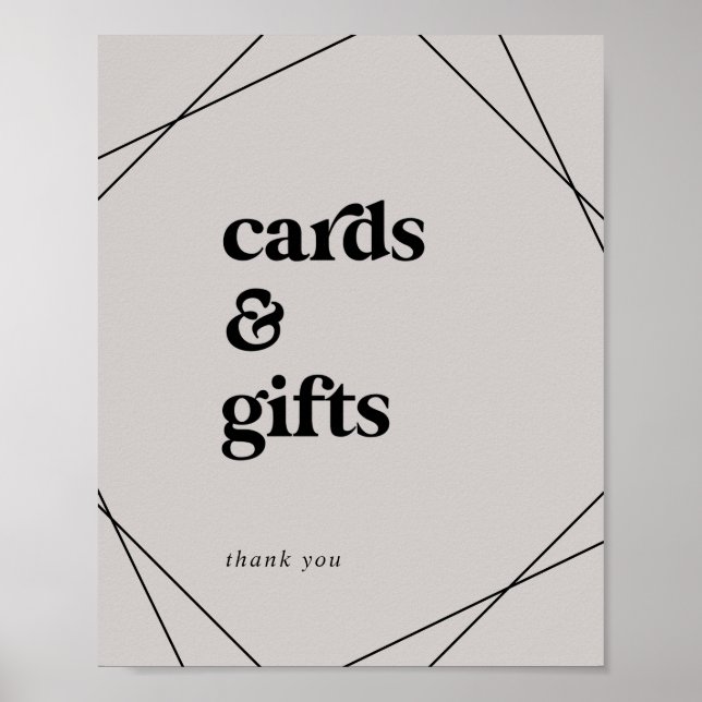 Poster Géométrique Moderne | Panneau Cartes et Cadeaux Gr (Devant)