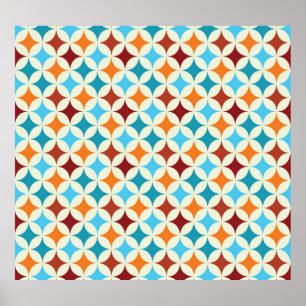 Poster Géométrique stylé : Motif Vintage sans couture