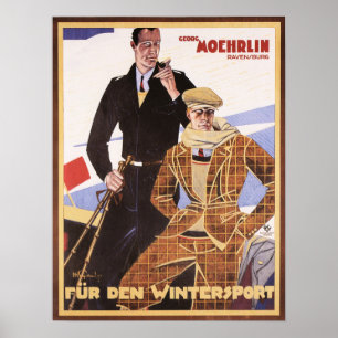 Poster Georg Moehrlin Sports d'hiver Mode vêtements porte