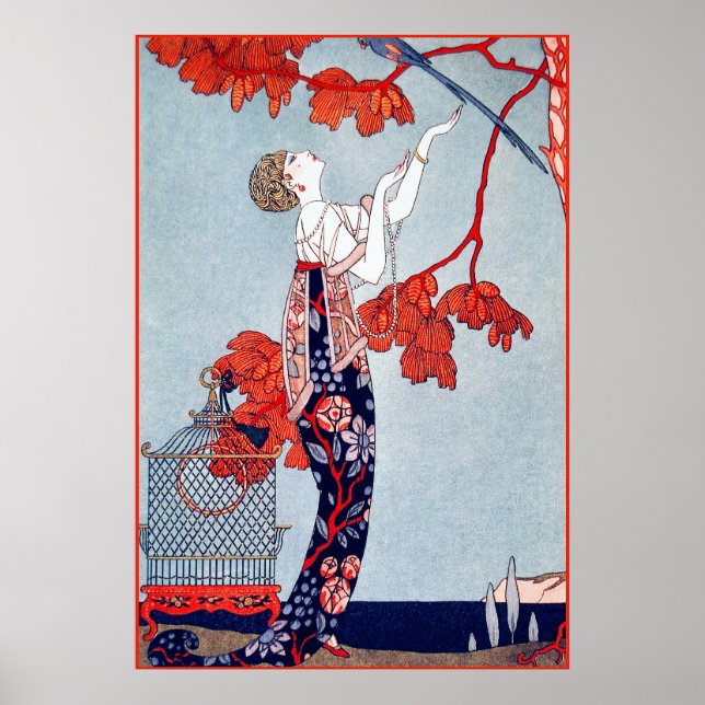 Poster George Barbier "L'Oiseau Volage" 1914 (Devant)