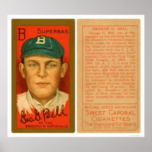 Poster George Bell Brooklyn Baseball 1911