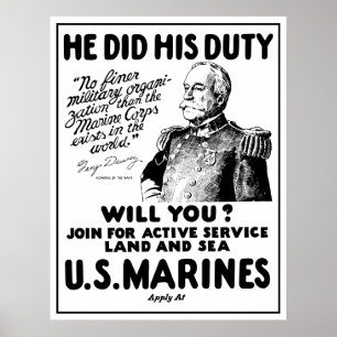 Poster George Dewey US Marines