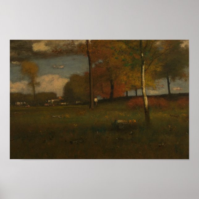 Poster George Inness - Près du village, octobre (Devant)