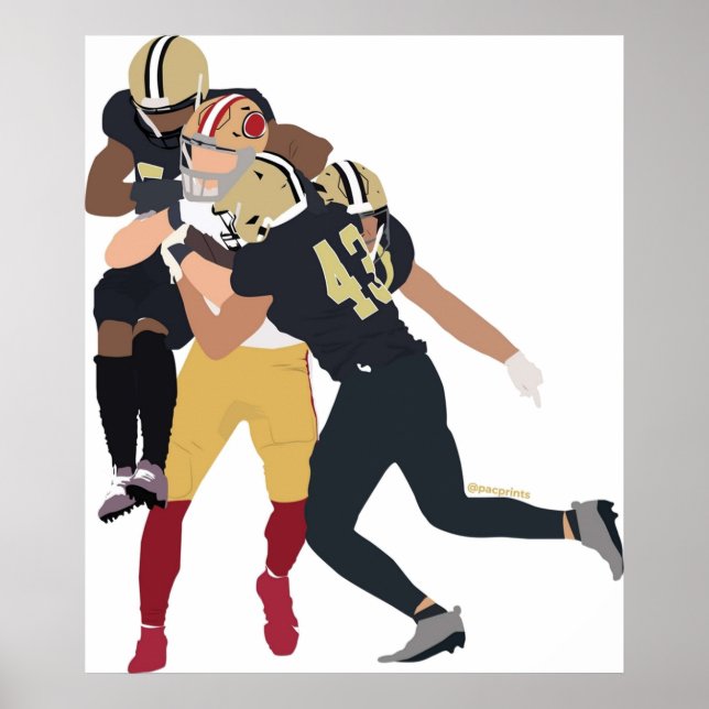 Poster George Kittle v Saints Jeu gagnant Jouer Minimalis (Devant)