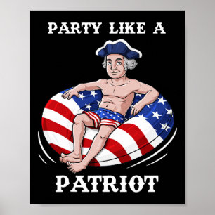 Poster George Washington 4 juillet USA Patriot Fun