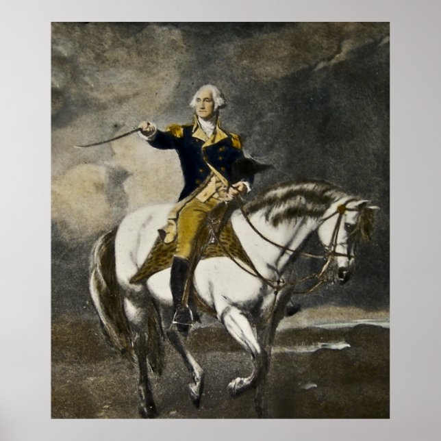 Poster George Washington à cheval à Trenton (Devant)