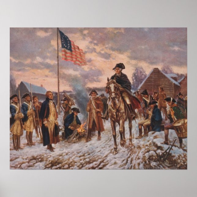 Poster George Washington à Valley Forge, Toile (Devant)