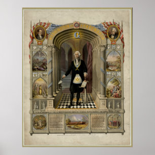 Poster George Washington comme portrait de franc-maçon,