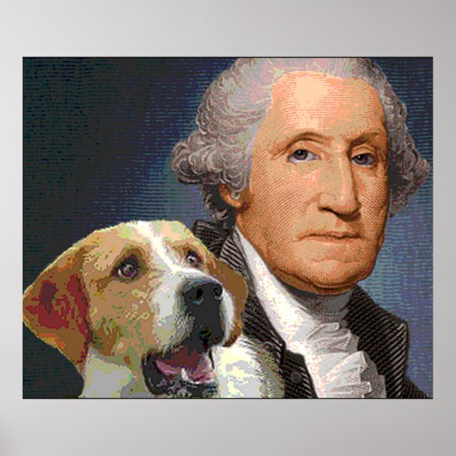 Poster George Washington et son chien "Liberty Belle" (Devant)