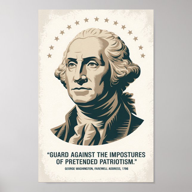 Poster George Washington Quote American President Art (Devant)