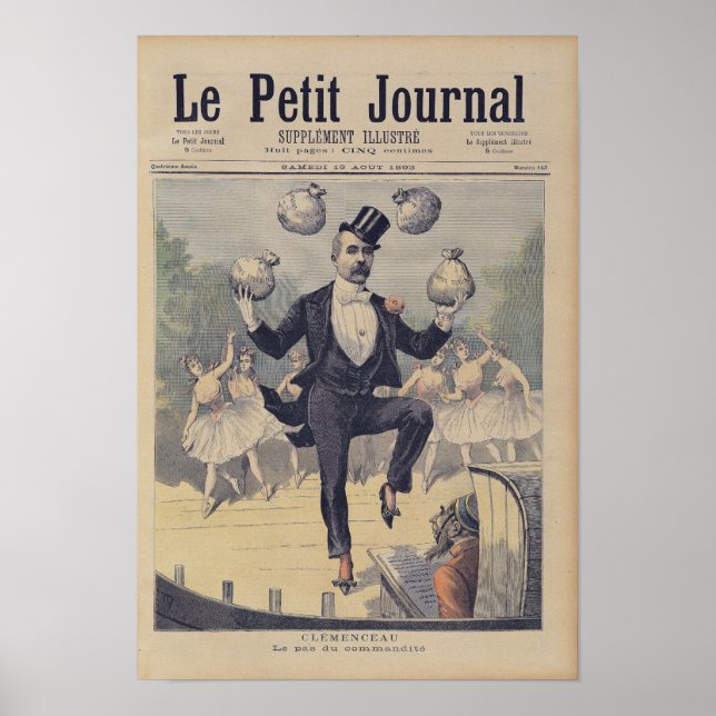 Poster Georges Clemenceau sacs de jonglage d'anglais (Devant)