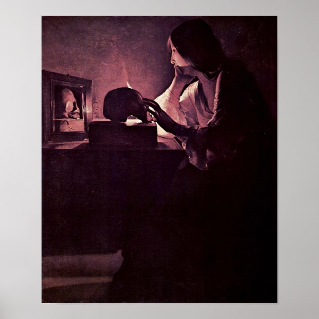 Poster Georges de La Tour - pénitent Mary Magdalene (Devant)