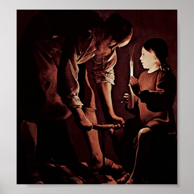 Poster Georges de La Tour - St Joseph comme charpentier (Devant)