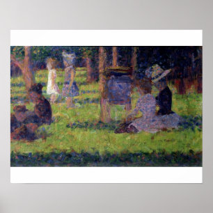 Poster Georges Pierre Seurat   Etudier pour 'A Sunday Aft