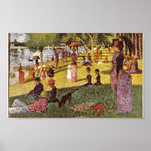 Poster Georges Seurat - Dimanche après-midi dans l'île (Devant)