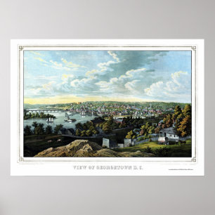 Poster Georgetown, D.C. Carte panoramique - 1855