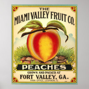 Poster Georgia Peaches Étiquette