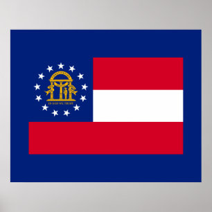 Poster Georgia State Flag Design