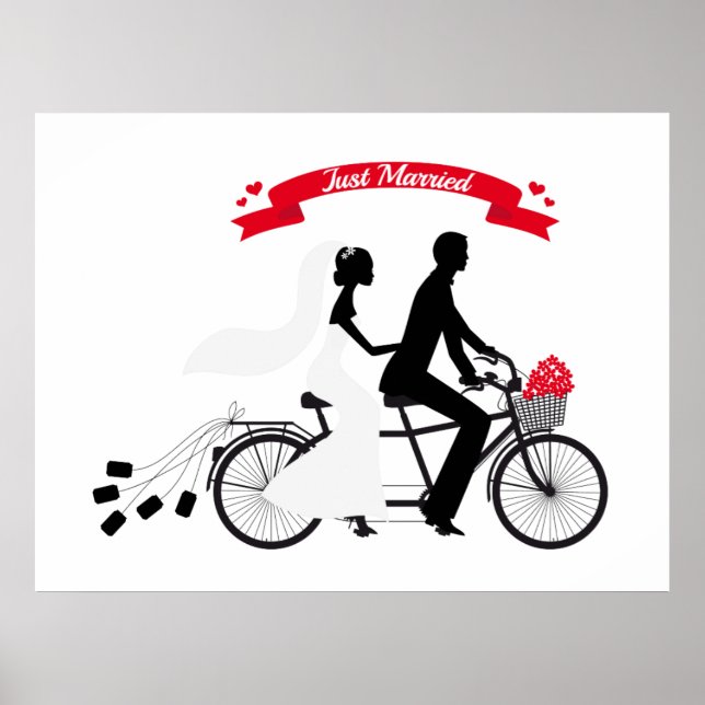 Poster gerade verheiratet mit Braut und Bräutigam (Vorne)