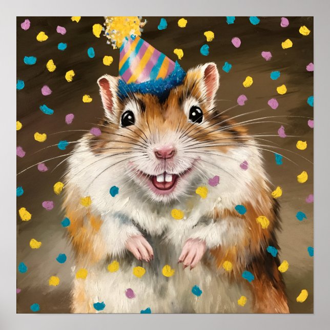 Poster Gerbil confetti mongol (Devant)