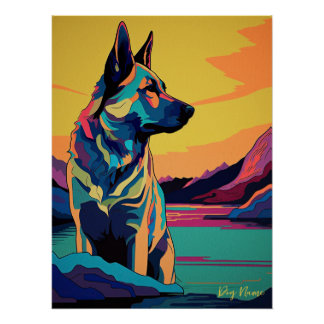 Poster German Shepherd Dog 003 - Bruno Pokopen