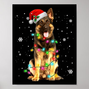 Poster German Shepherd Dog Tree Christmas Sweater Xmas Do