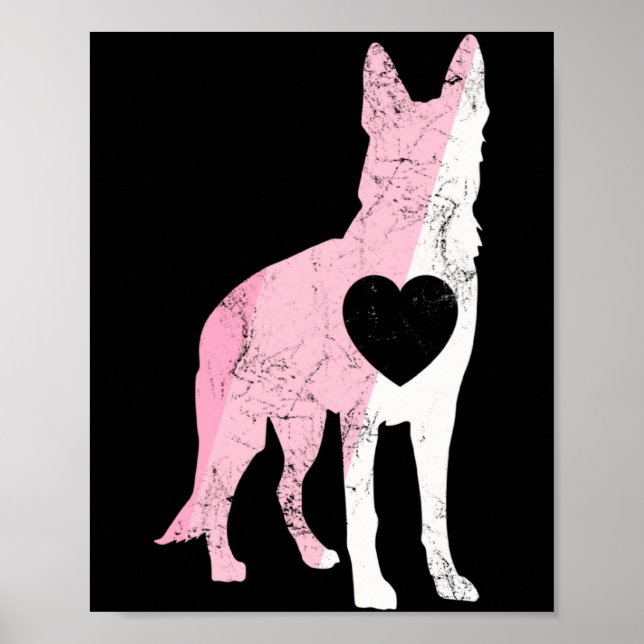 Poster German Shepherd Valentines Day Cud Love Dog _1  (Devant)