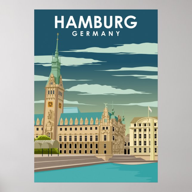 Poster Gérmany European City Travel Illustration (Devant)