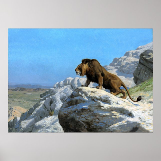 Poster Gérôme - Lion À La Veille (Devant)