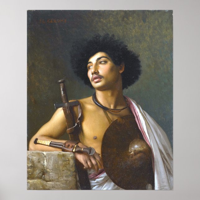 Poster Gérôme - Un guerrier de Bischari (Devant)