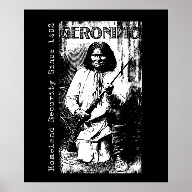 Poster Geronimo Art Native American Apache Illustration (Devant)