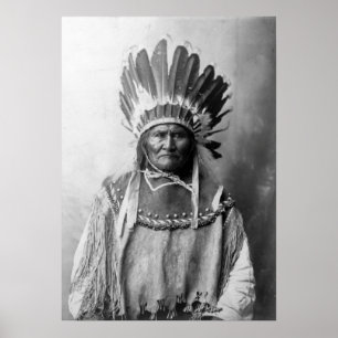 Poster Geronimo dans la coiffe 1907