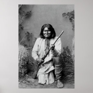 Poster Geronimo Kneeling With Rifle - 1886
