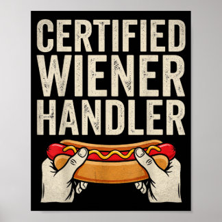 Poster Gestionnaire de saucisse certifié Funny Bbq Hot Do