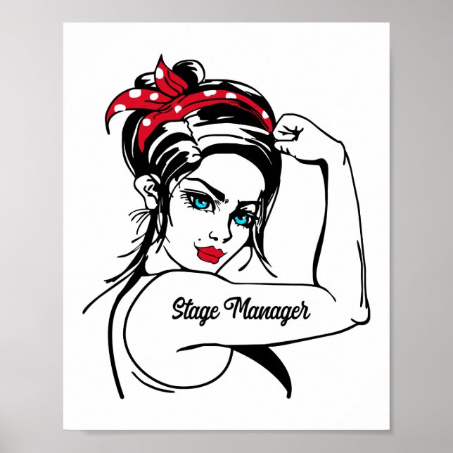 Poster Gestionnaire D'Étapes Rosie Le Riveter Pin Up (Devant)